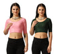 Tagdo Women'S Slim Fit Blouse Pack Of 2 (Combo-5058-Bbp-Grn-38)