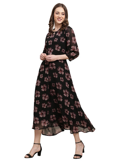 Tee Projekt Women Stylish Maxi Dress|Elegant Graceful Georgette Dress