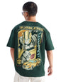 The Souled Store Transformers: Bumblebee Mens & Boys Oversized Fit Graphic Printed Half Sleeve Cotton Green Oversized T-Shirts M