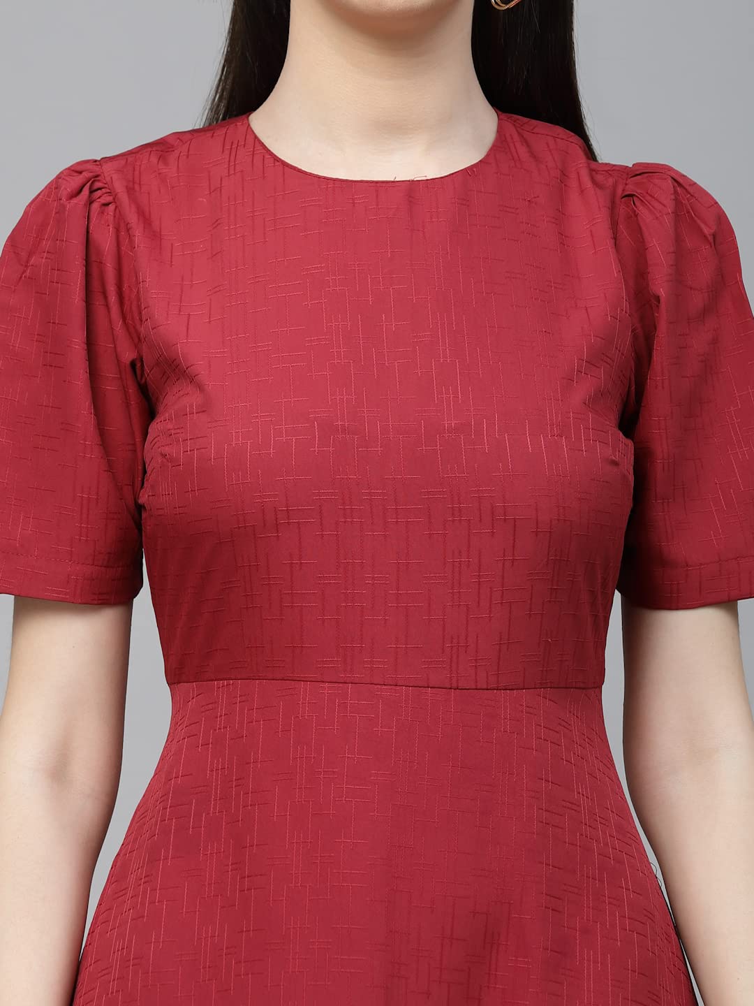 Style Quotient Women Maroon Solid Polyester Regular Smart Casual Tops