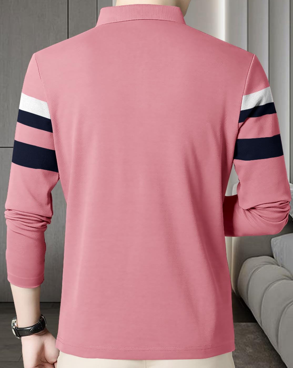 Noble Monk MenS Regular Fit Polo T Shirt |Full Sleeves |Collar Tshirts | Casual T-Shirt For Men