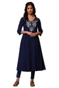 Aurelia WomenS Cotton Striped Regular Kurta (24Fea15037_Blue