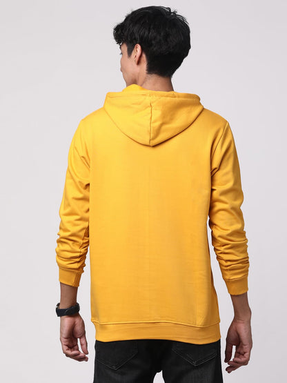 ADRO Mens Cotton Solid Hoodie Sweatshirts (H23-PLN-MU_Mustard)