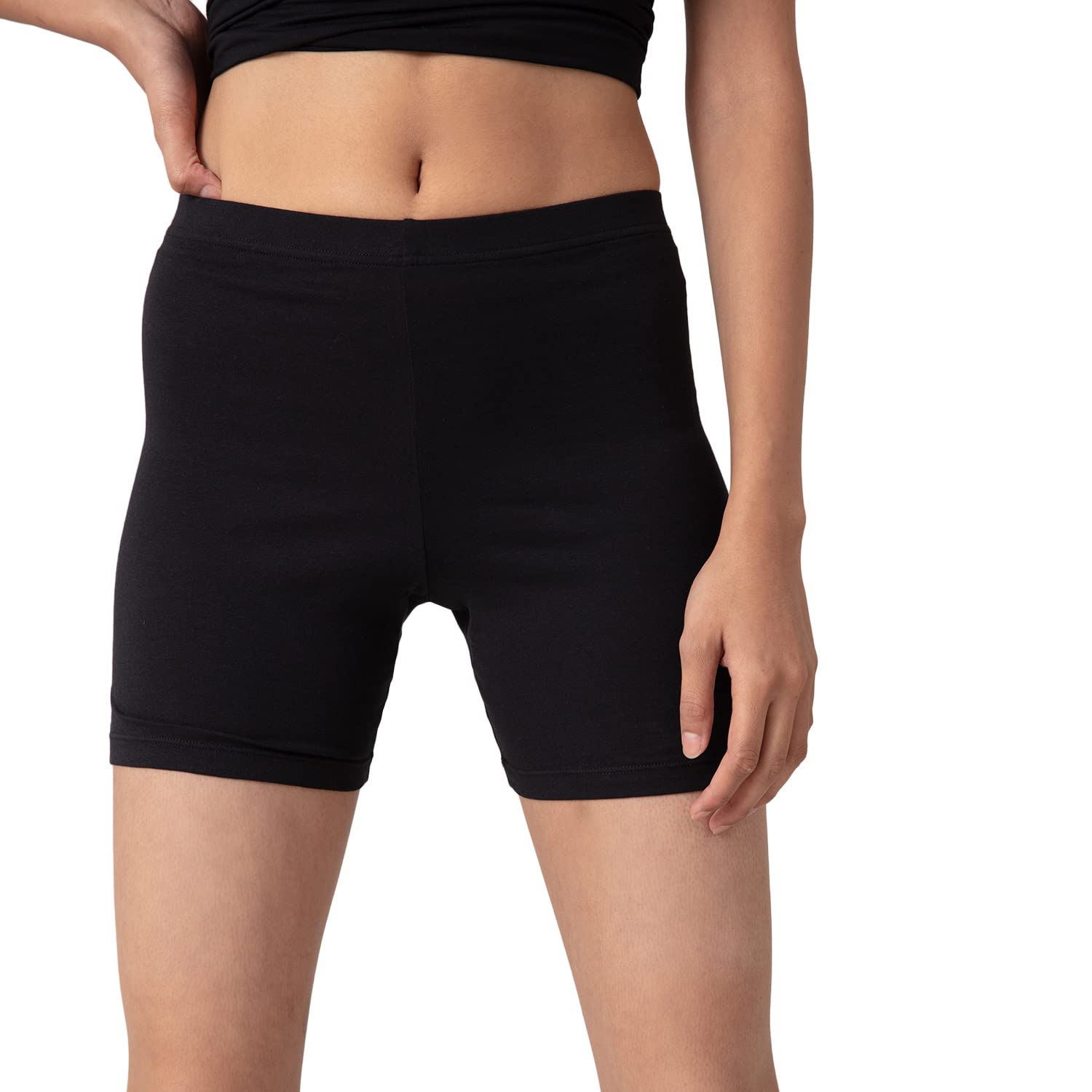 Nykd (Nyp083 Cotton Stretchable Cycling Shorts For Women | High Waist Shorties With Full Coverage & Concealed Waistband | Ideal