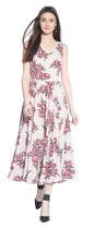 Rare Women'S Synthetic A-Line Knee-Long Dress (Ep3149B-L_Beige_L)