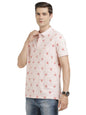 Turtle Men Poly Cotton Stretch Slim Fit Light Pink Polo T-Shirt