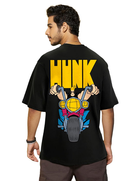 Bewakoof X Official Cartoon Network Merchandise Mens Johnny Bravo Graphic Printed 100% Cotton T-Shirt - Oversized Fit, Round Ne