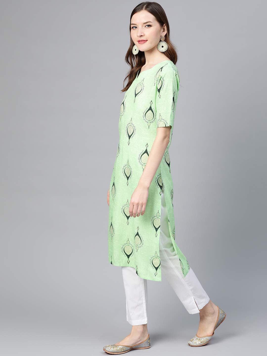 Idalia Sage Green Rayon Kurta Set