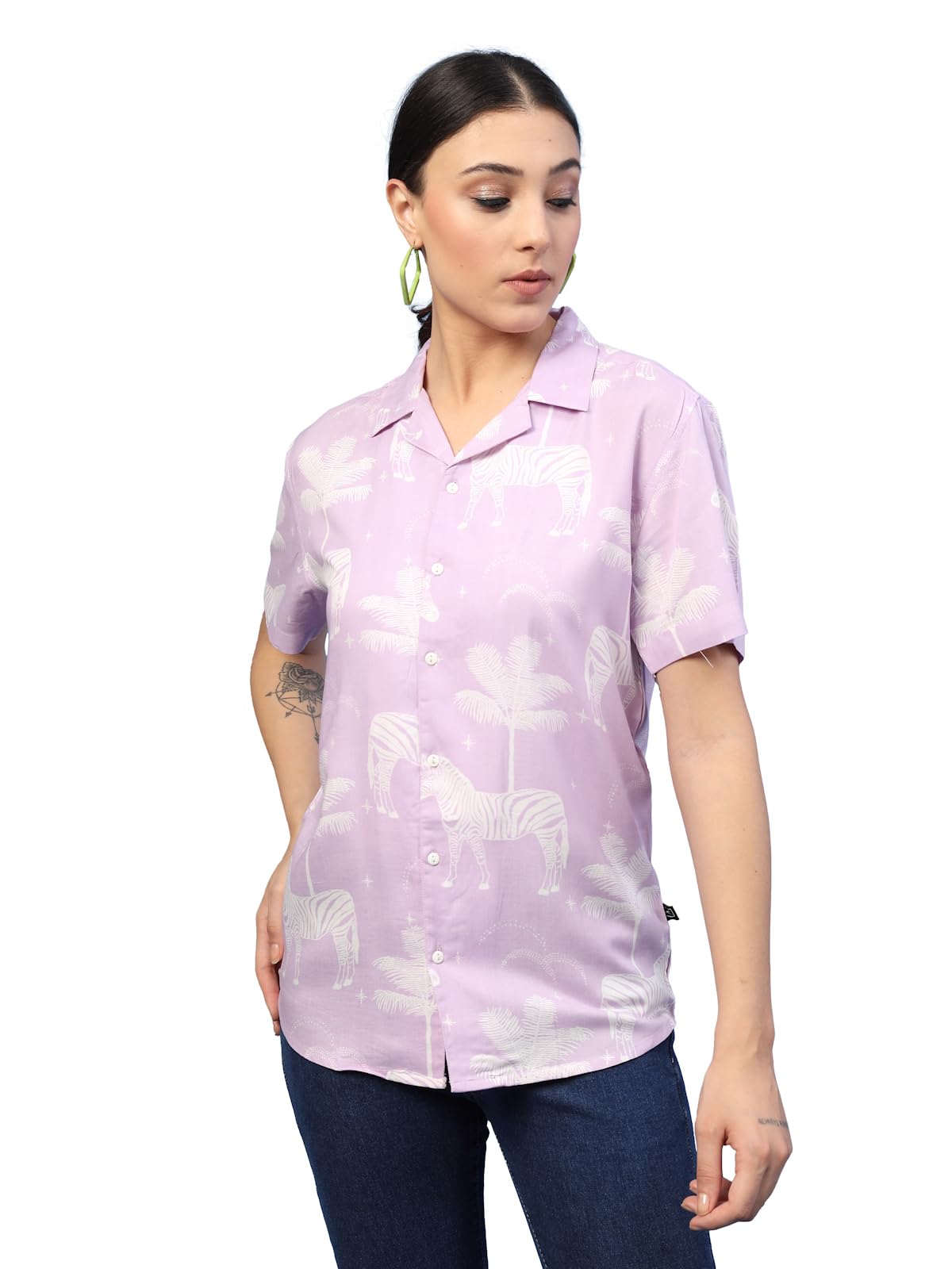 Rigo Rayon Printed Shirts for Women | Half Sleeves Hawaiian Shirts for Women | Summer Shirts Shirt for Women | Slim Fit, Casual