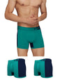 XYXX Mens Underwear Dualist IntelliSoft Antimicrobial Micro Modal Trunk Pack of 3 (Navigate & Black Iris;Navigate & Black Iris;