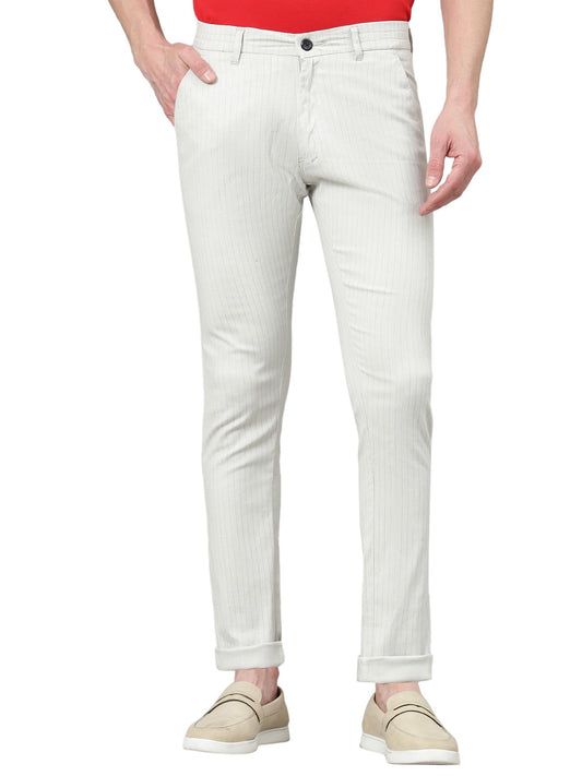 AVANOVA Mens Solid Linen Off White Trousers Light Business Style Slightly Stretch Straight Leg Pants for Outdoor Casual Daily T