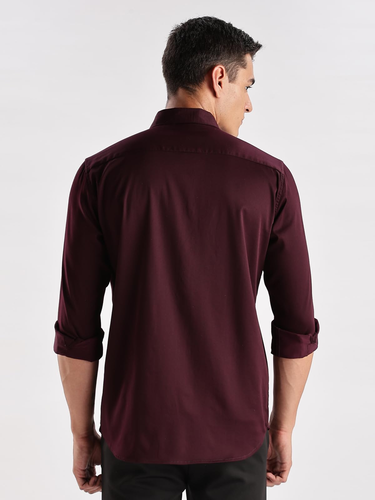 ADRO Mens Slim Fit Solid Casual Shirts | Plain Satin Evening Shirt | Stylish Office or Party Shirt | All Day Fresh Spread Colla