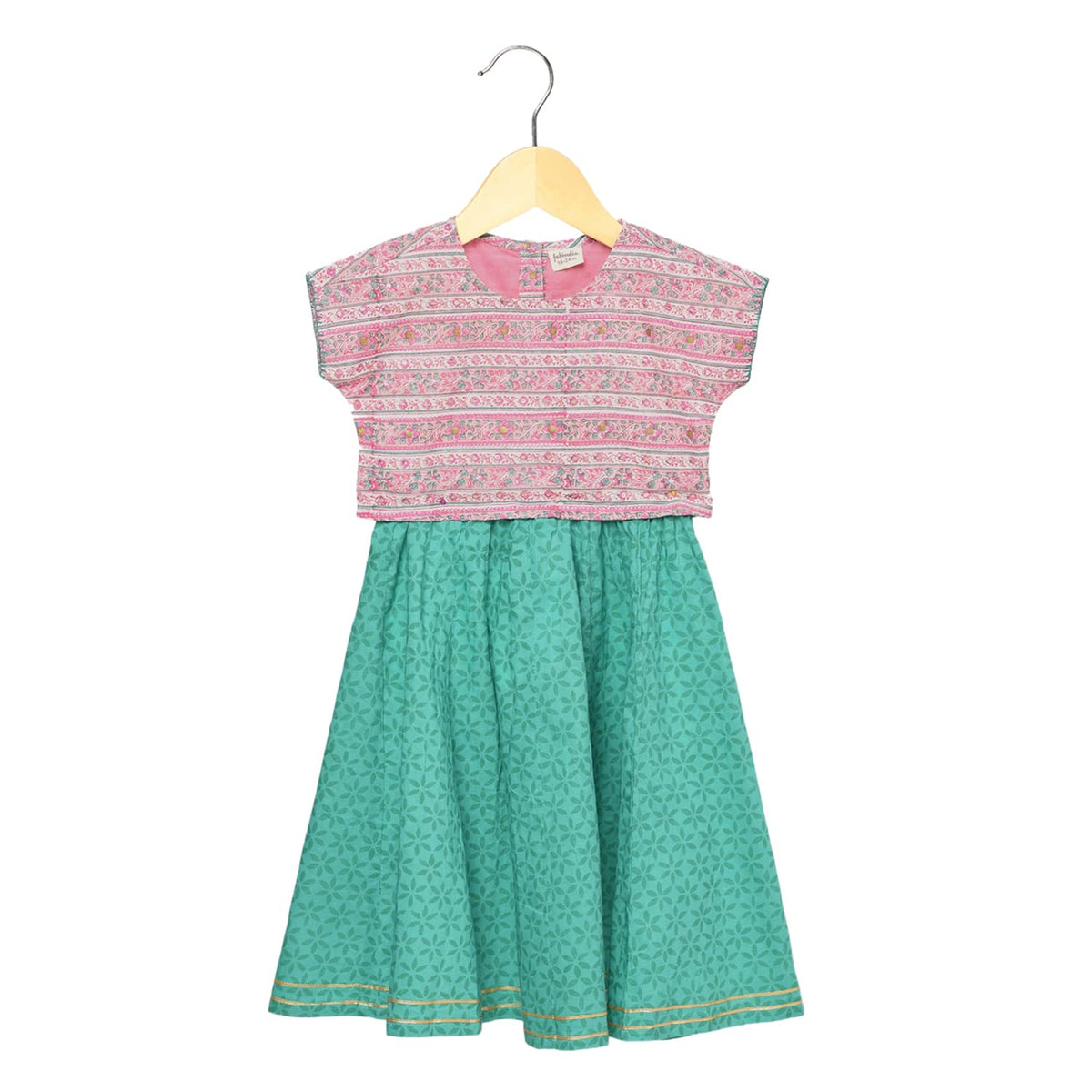 Fabindia Kids Slub Printed 2 Piece Lehenga Choli Set Cotton_18-24M