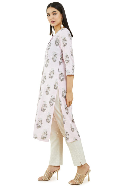 Soch Women Pink Cotton Printed Kurta