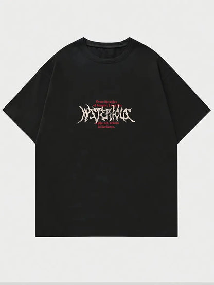 Thalasi Men Cotton Aesthetic Oversized T Shirt For Men - Black T Shirt For Men Stylish | Half Sleeve Oversize Fit Round Neck Tsh