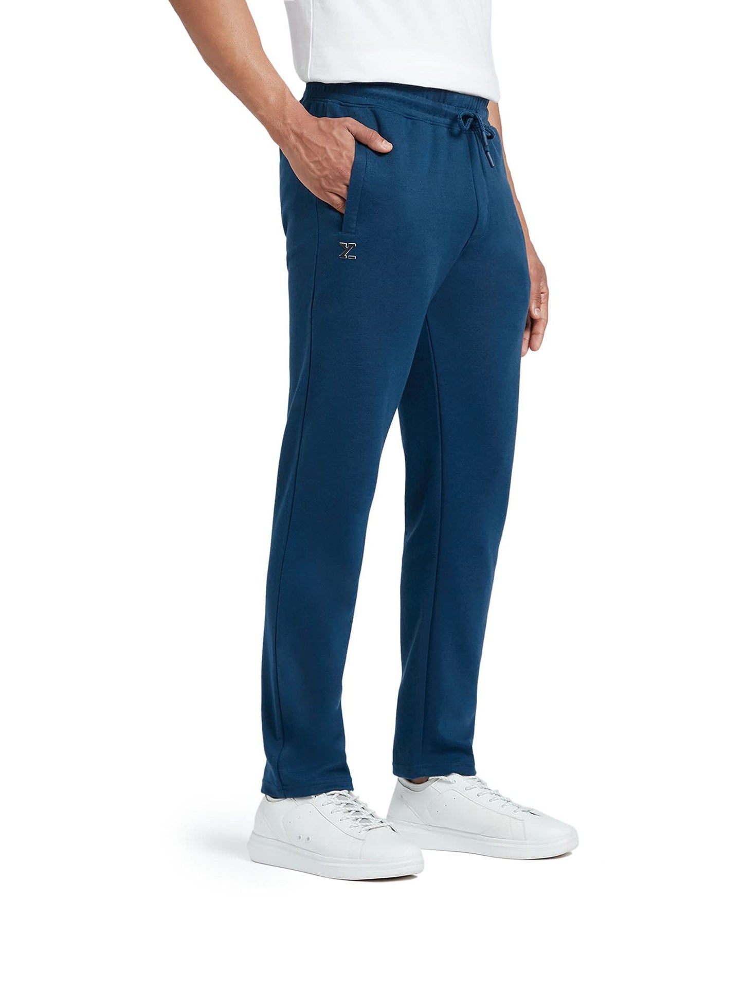 XYXX Athleisure Mens Cotton Track Pants - Relaxed Fit, Ultra Smooth, Sweat Absorbent Code Loungewear with Zippered Pockets, Per