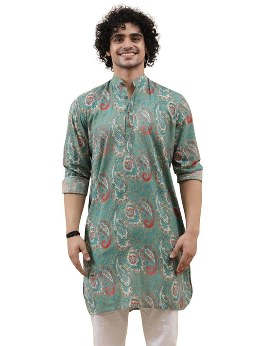 Om Sai Latest Creation MenS Kurta || Rayon Motif Printed Kurtas For Men || Stand Collar Neck With Full Sleeve Straight Kurta Fo