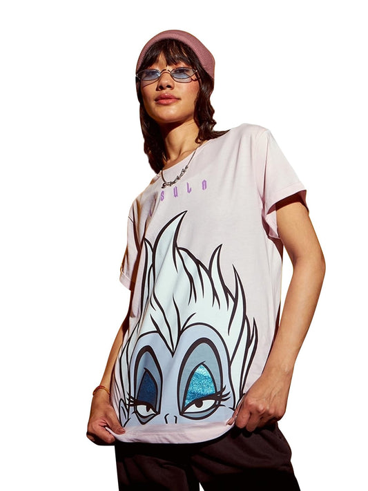 Bewakoof Official Disney WomenS Graphic Print Boyfriend Fit T-Shirt_624081_Pink_2Xl