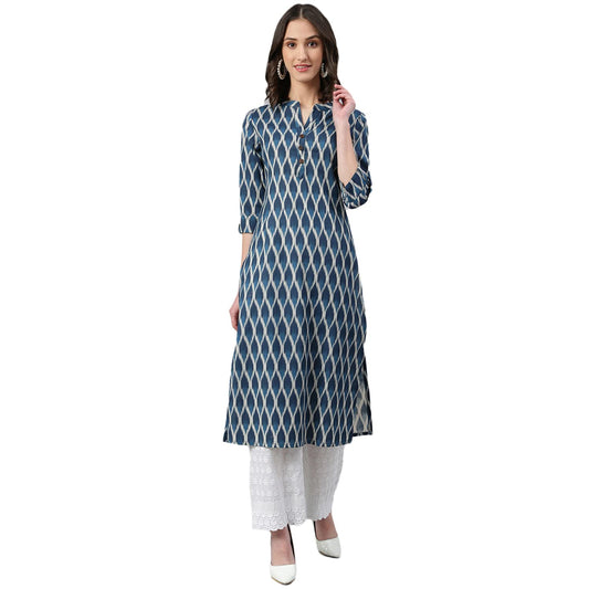 Idalia Blue Ikat Kurta