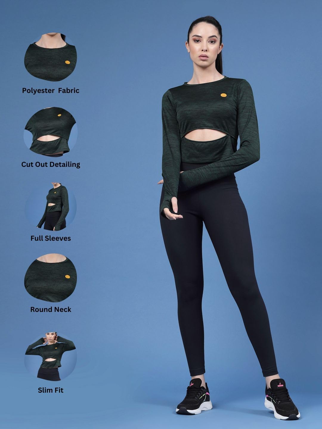 Rigo Round Neck Activewear Top for Women | Comfort Fit Stylish Active T-Shirt for Girls | Gym/Sports Wear Tees & Workout Tops