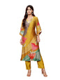 Varanga Women Olive Abstract Printed Gota Lace Detailed Kurta With Solid Trouser  Stylish Ethnic Set