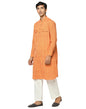 Fabindia Men Striped Cuff Slim Fit Long Kurta Cotton_S Yellow
