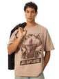 The Souled Store Official Deadpool : Time to Give People Oversized T-Shirt for Men Boys Cotton Casual Half Sleeves Baggy Loose F
