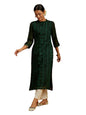 Libas WomenS Chanderi Silk Embroidered Straight Kurta (58008_Green