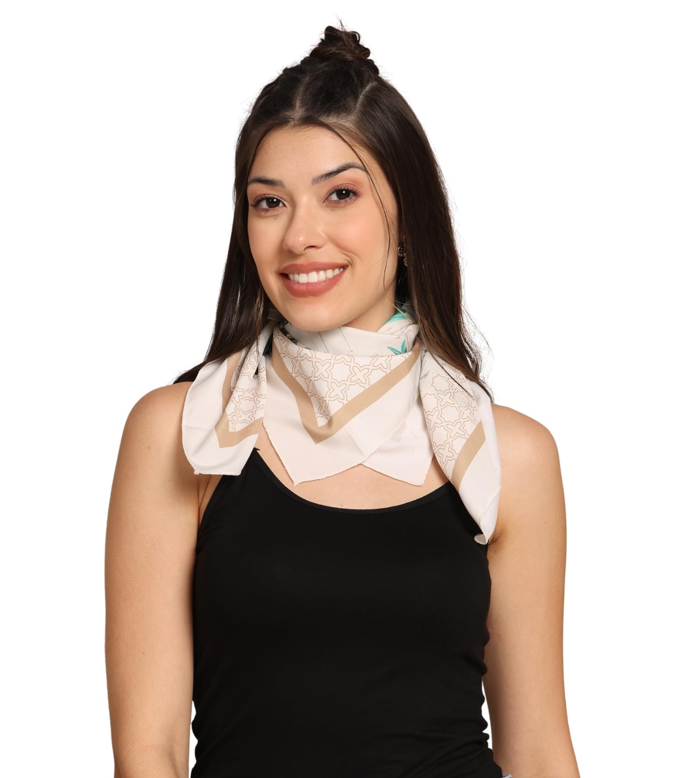 Greciilooks WomenS Crepe Silk Square Scarf