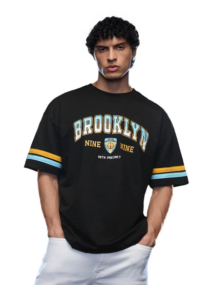 The Souled Store Brooklyn Nine-Nine: 99th Precinct Men Oversized T-Shirts Black