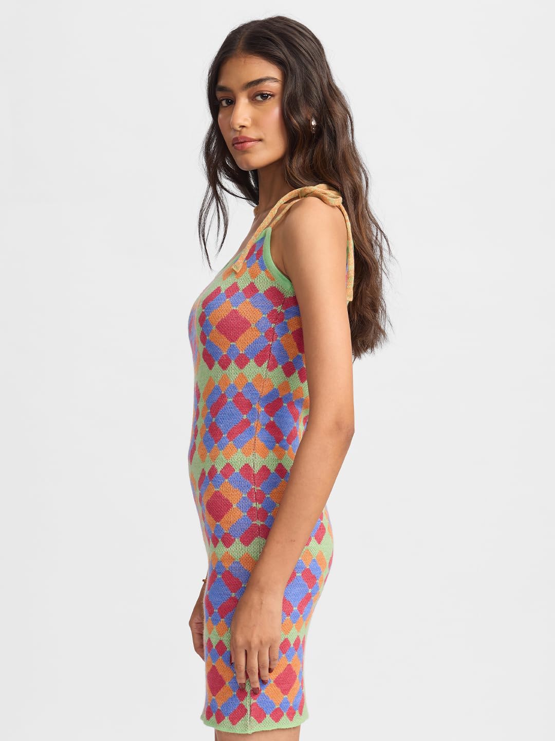 The Souled Store Jacquard Knit Dress: Florentina Women And Girls Acrylic Knit Dress