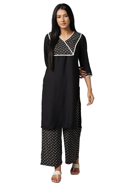 Aurelia Women Solid Crepe Kurta Set with Palazzos