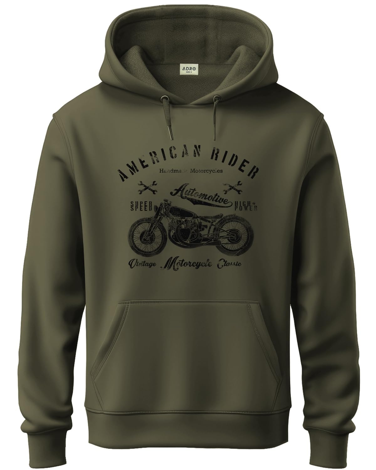 ADRO Men's Cotton Blend Neck Hooded Sweatshirt (H24-AME-OL)