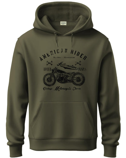 ADRO Men's Cotton Blend Neck Hooded Sweatshirt (H24-AME-OL)