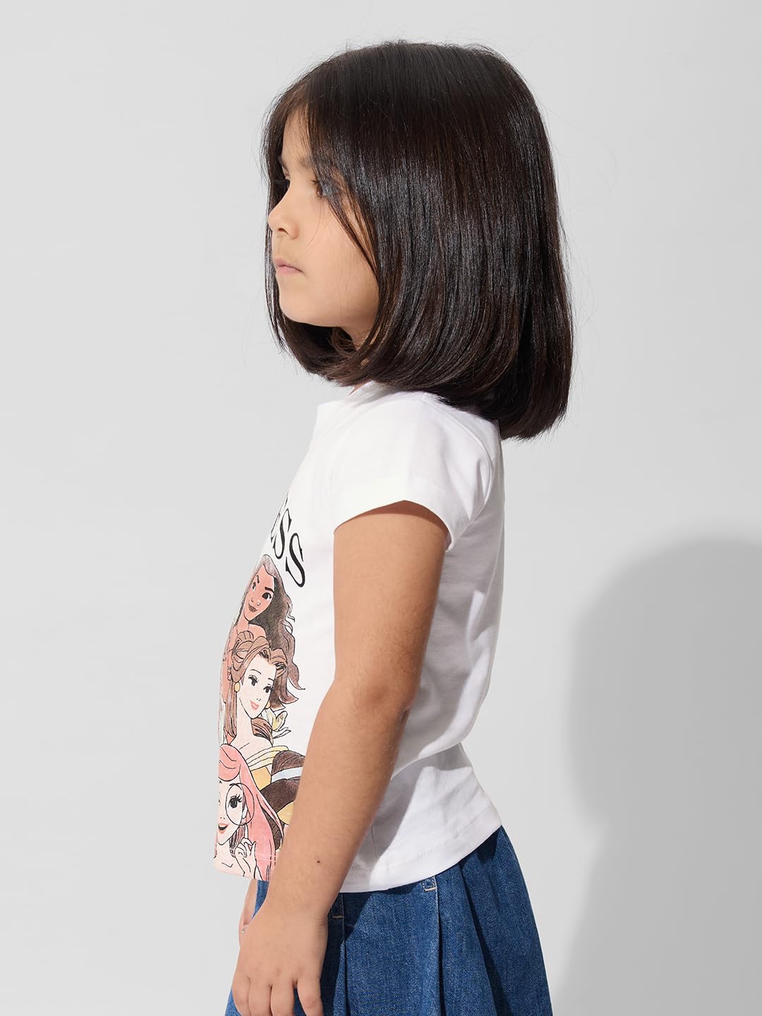 The Souled Store Official Disney Originals: Fearless Princess Girls Short Sleeves Round Neck Green Graphic Printed Regular Fit C