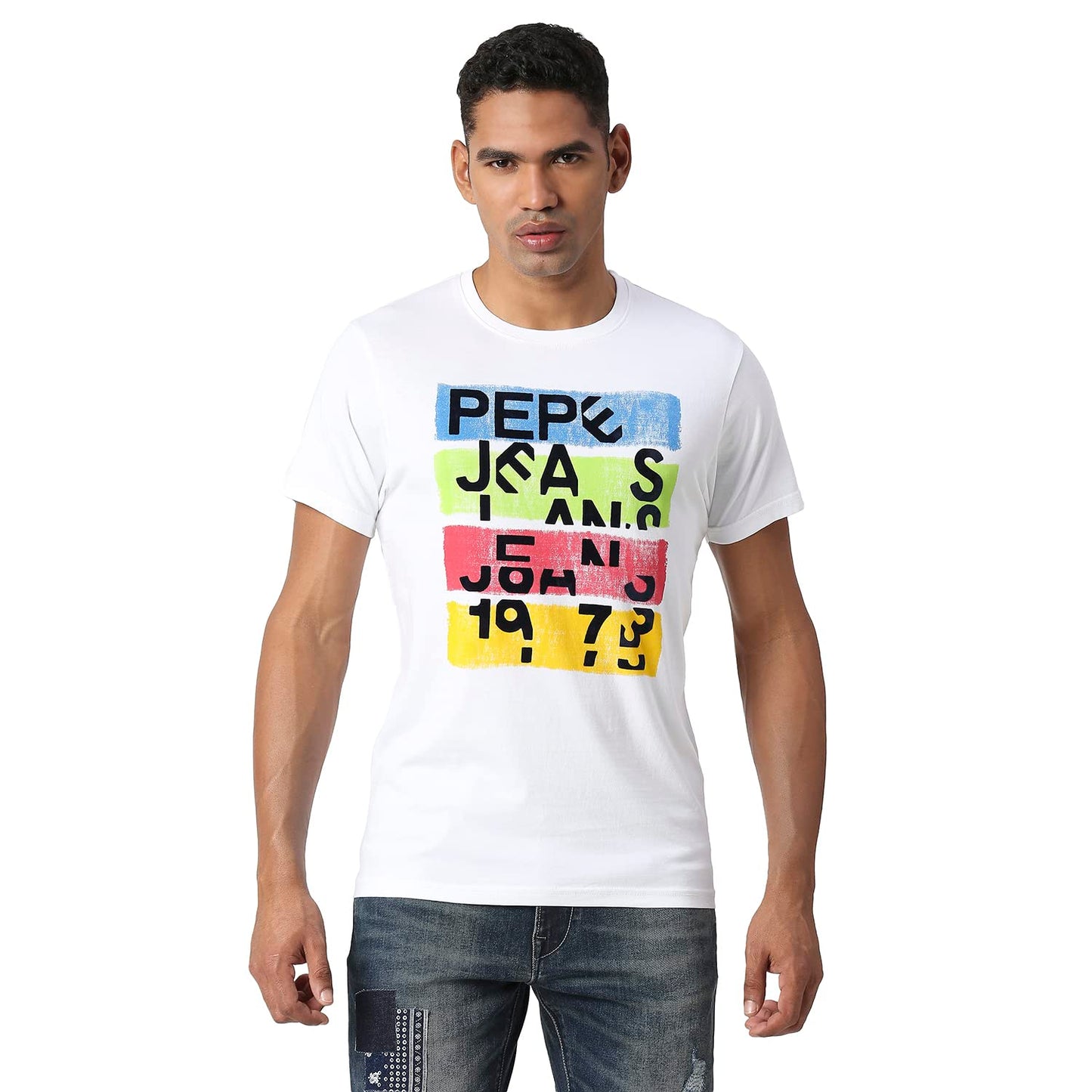 Pepe Jeans MenS Slim Fit T-Shirt (Pm509010800M_White