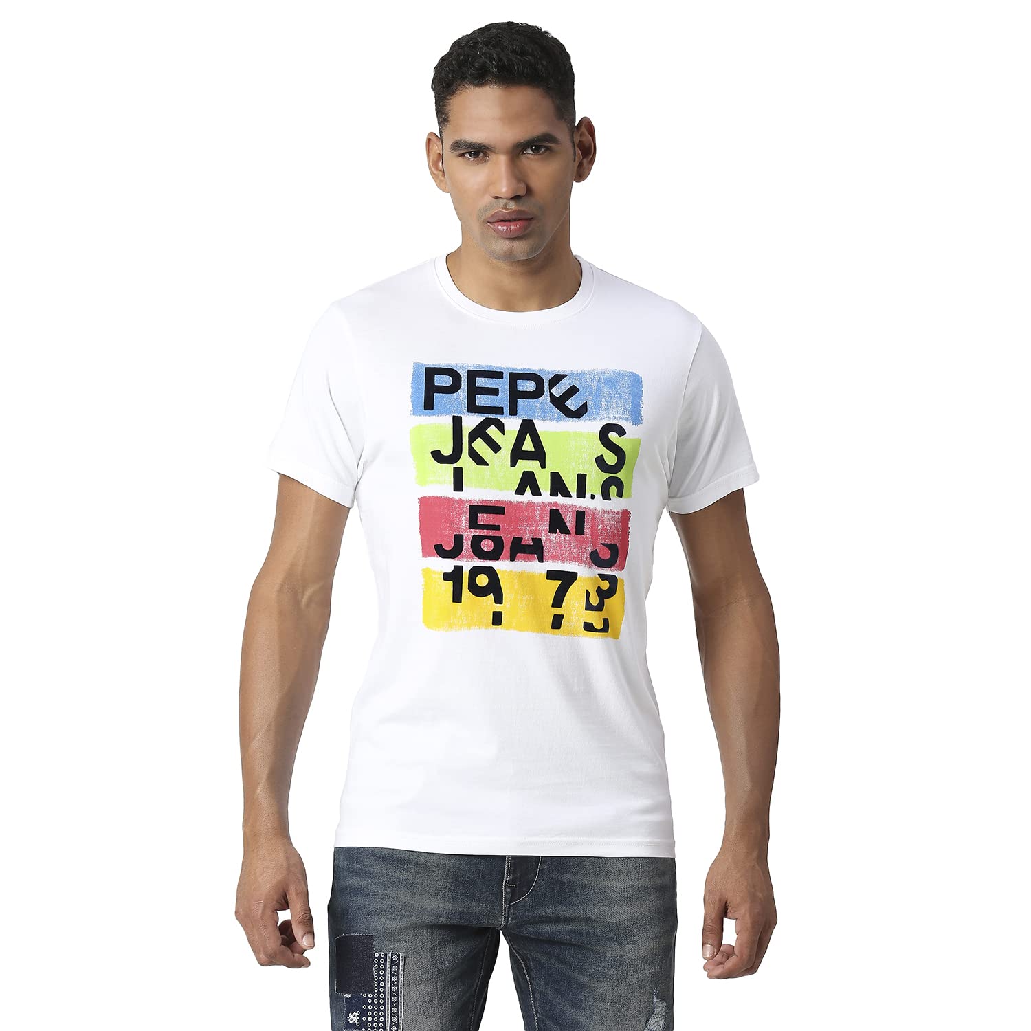 Pepe Jeans MenS Slim Fit T-Shirt (Pm509010800M_White