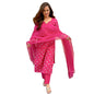 GoSriKi Women's Rayon Printed Kurta with Palazzo and Dupatta (Railing Pink_Pink_)