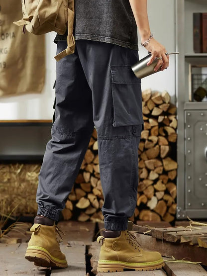 TAGAS Men Cotton Cargo Trouser ||Joggers Cargo for Men|| Mens Multi Pocket Cargos Pants||MC-17 Dark Grey