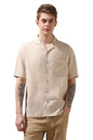 Dennis Lingo Relaxed-Fit Beige Half Sleeves Cotton Casual Shirt For Men