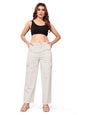 ELLITI Womens 6 Pocket Regular Fit High Rise Relaxed/Boyfriend Fit, Wide Leg, Bell Bottom, Pure Denim Ankle Length Jeans Pants