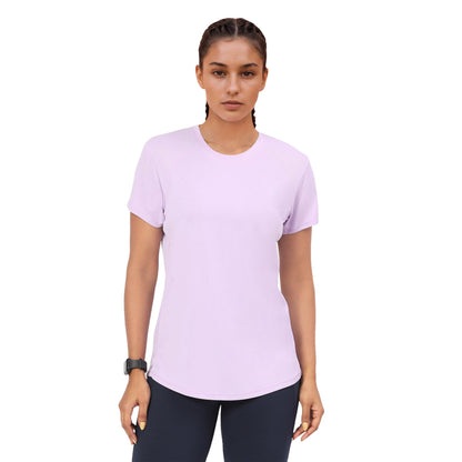 Enamor Womens Solid Relaxed Fit T-Shirt (A313_Orchid Bloom