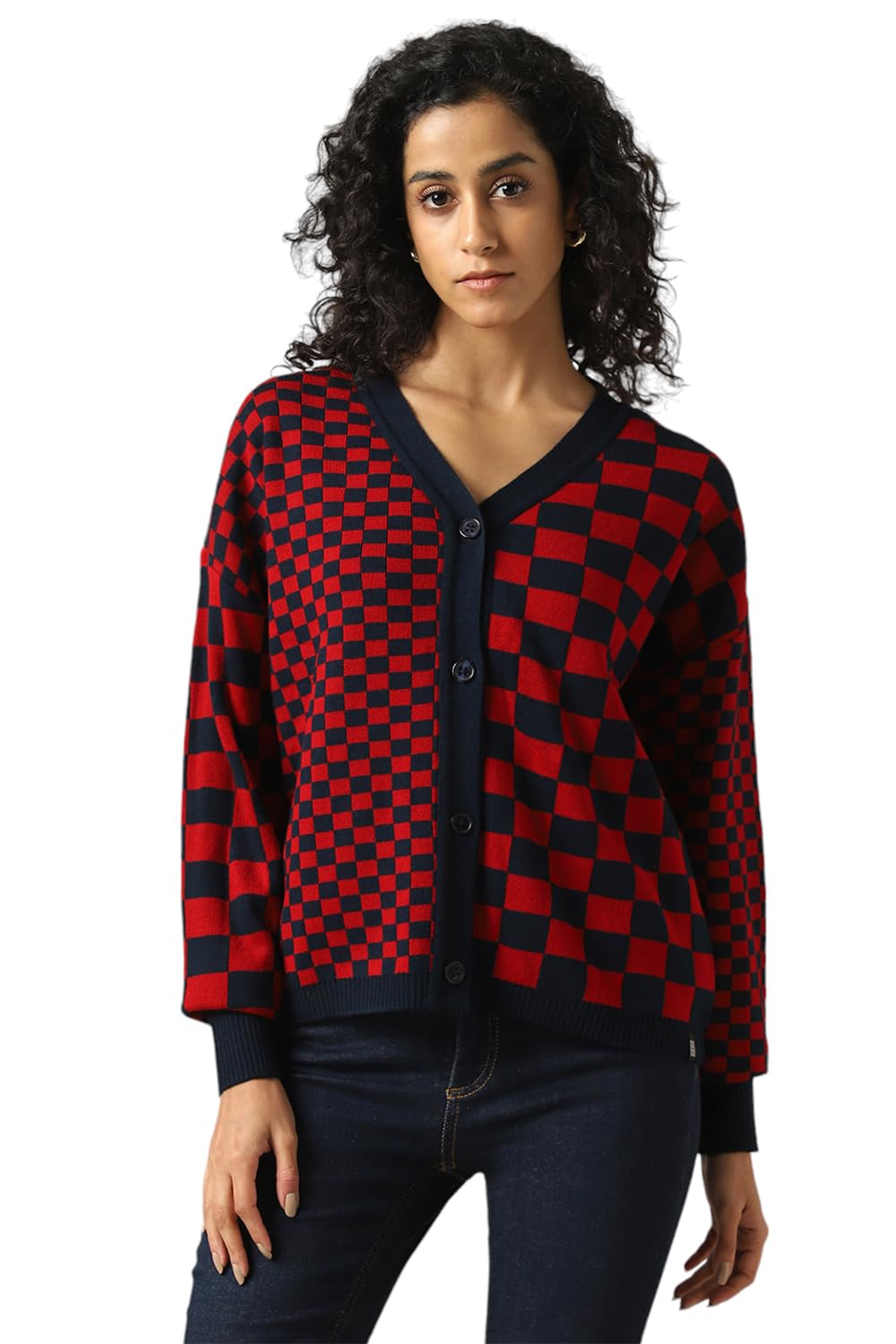 Hubberholme Women Acrylic Knitted Regular Fit V Neck Full Sleeves Sweaters 27