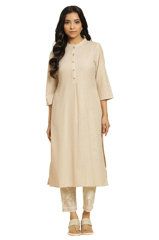 W for Woman Women's Cotton Blend Kurta Pant Set