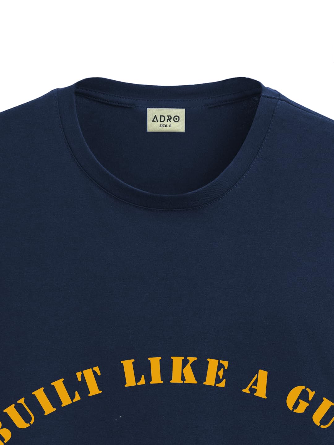 ADRO Men's Royal Bike Design Printed 100% Cotton T-Shirt - Regular Fit, Printed T-Shirts for Men (RN24-RYL-NB_Navy)