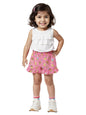 The Souled Store Garfield: Chillin Girls Elastic Pink All Over Printed Above Knee Length Regular Fit Cotton Shorts (2-8 Yrs)