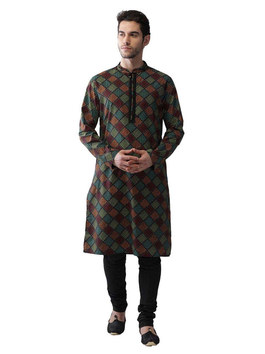 Kisah Mens Printed Cotton Blend Kurta  Traditional Ethnic Wear Kurta For Men For Weddings & Festivals