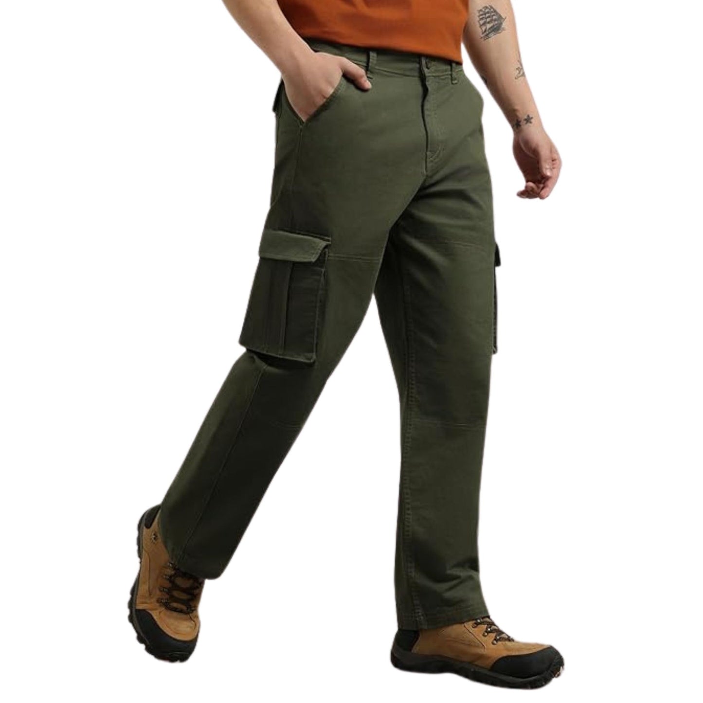 Nobero MenS Straight Casual Pants (1M-Bwcp-R0001_Military Green