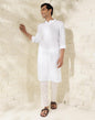 Fabindia Men's Cotton Embroidered Comfort Fit Kurta (1034511WHITE_White