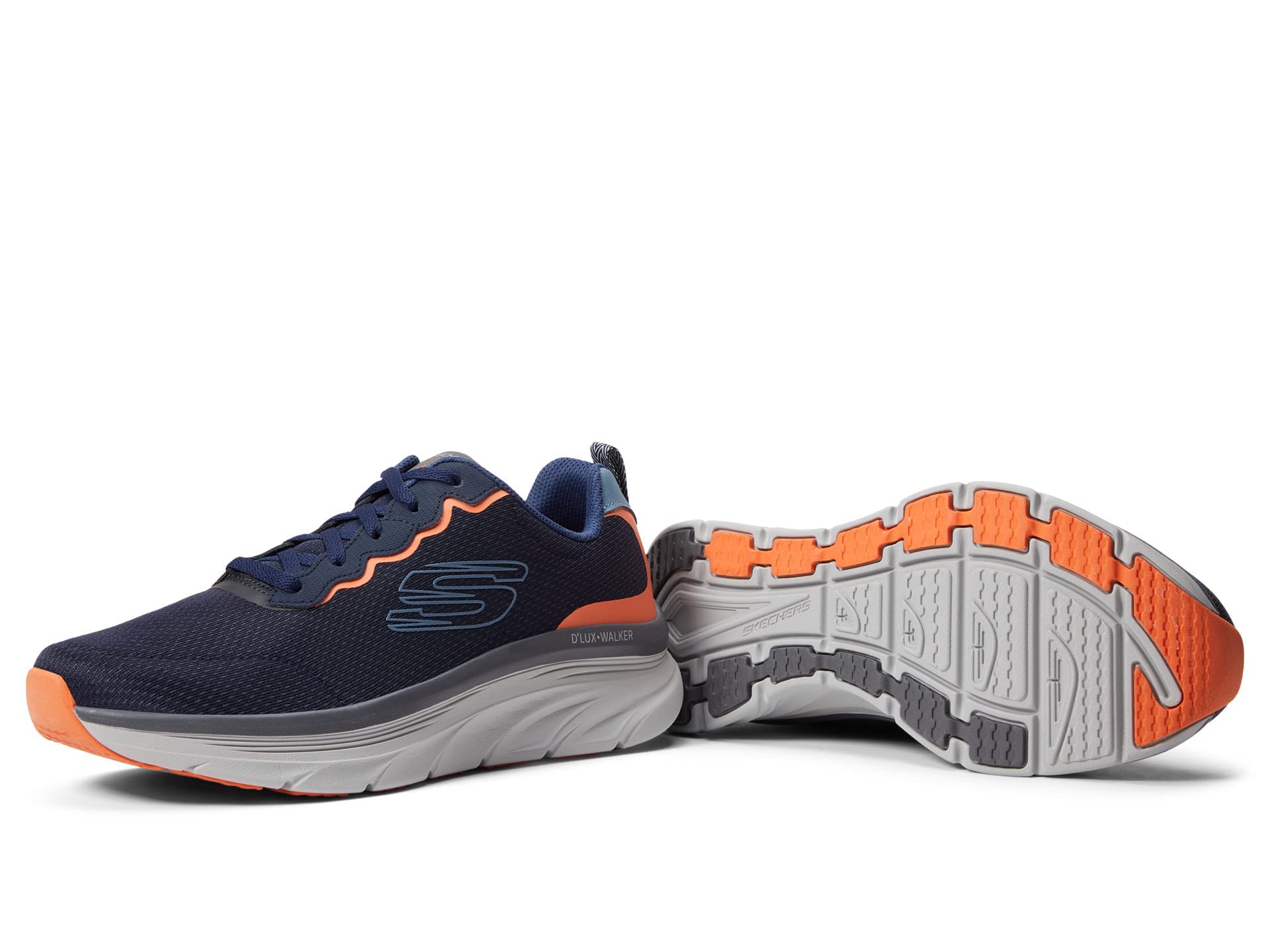 Skechers Men DLux Walker Scrambler Mesh Synthetic Trim Sports Shoes